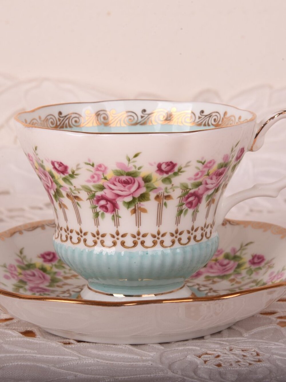 Vintage Royal Albert Green Park Series Teacup & Saucer Set Bone China - England